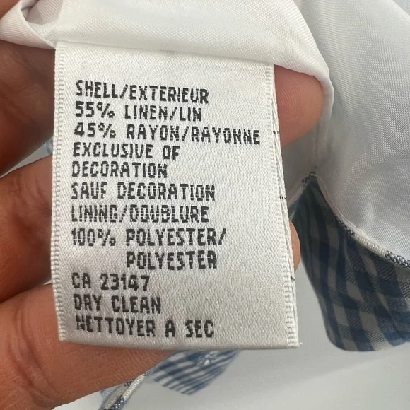 Talbots blue white sleeveless dress size 8 gingham - Picture 5 of 8